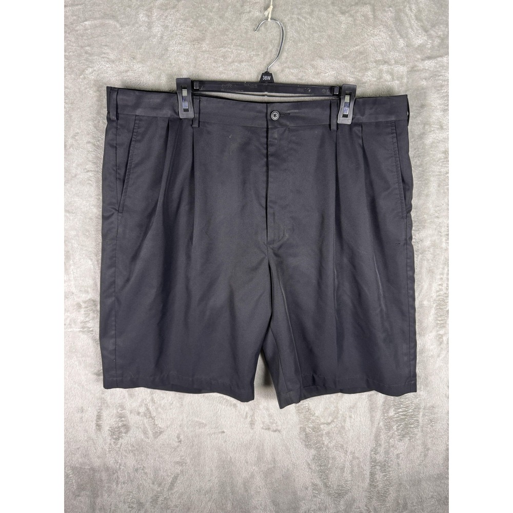 Pro Tour Shorts Mens 40 Black Pleated Front Microfiber Chino Golf Casual‎